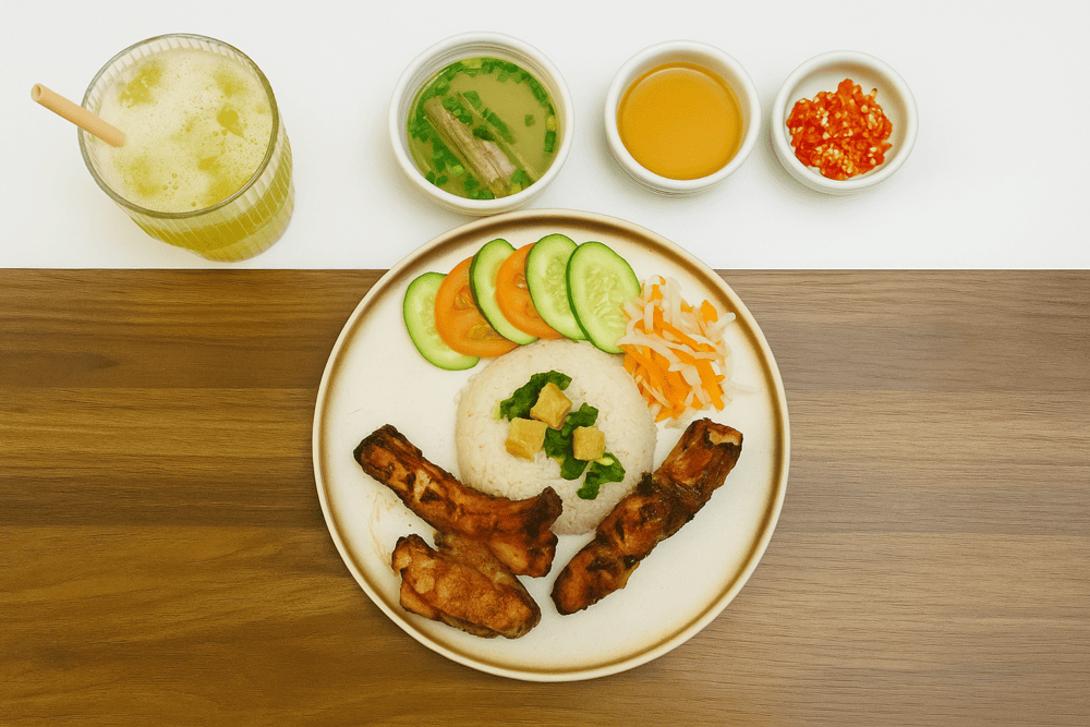 The broken rice here stands out with tender, flavorful pork jowl, perfectly paired with egg meatloaf, shredded pork skin, and a runny fried egg